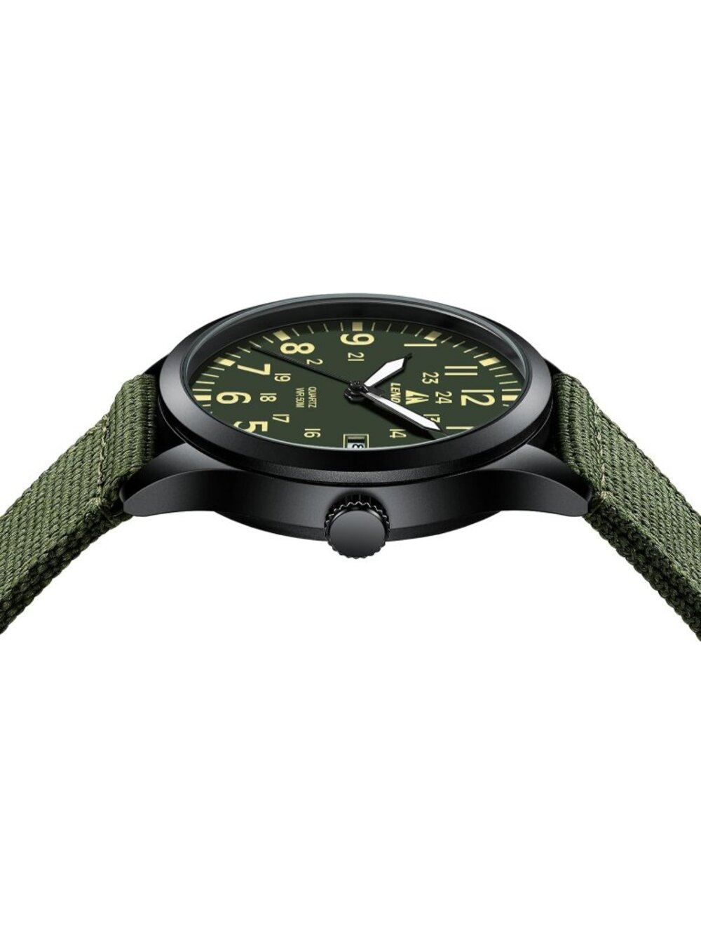 Men's Green Nylon Strap Stylish Luminous Unisex Military Tactical Casual Watch - Picture 5 of 6
